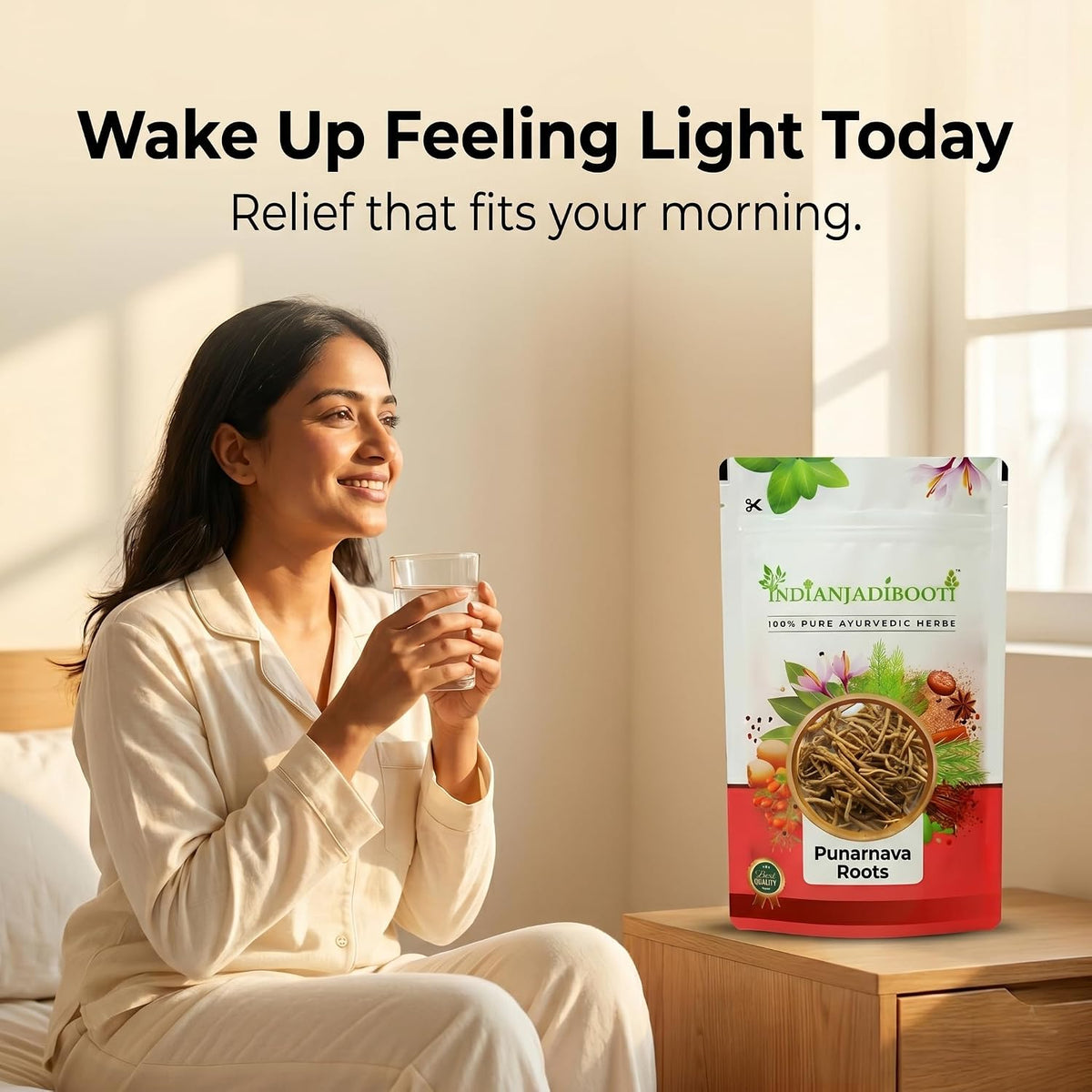 IndianJadiBooti Elite Urinary & Aesthetic Bundle: Punarnava, Gokhru Bada, Varun Chaal & Bhringraj – Promotes Kidney Filtration, Fluid Balance & Hair Vitality – 250gm Each