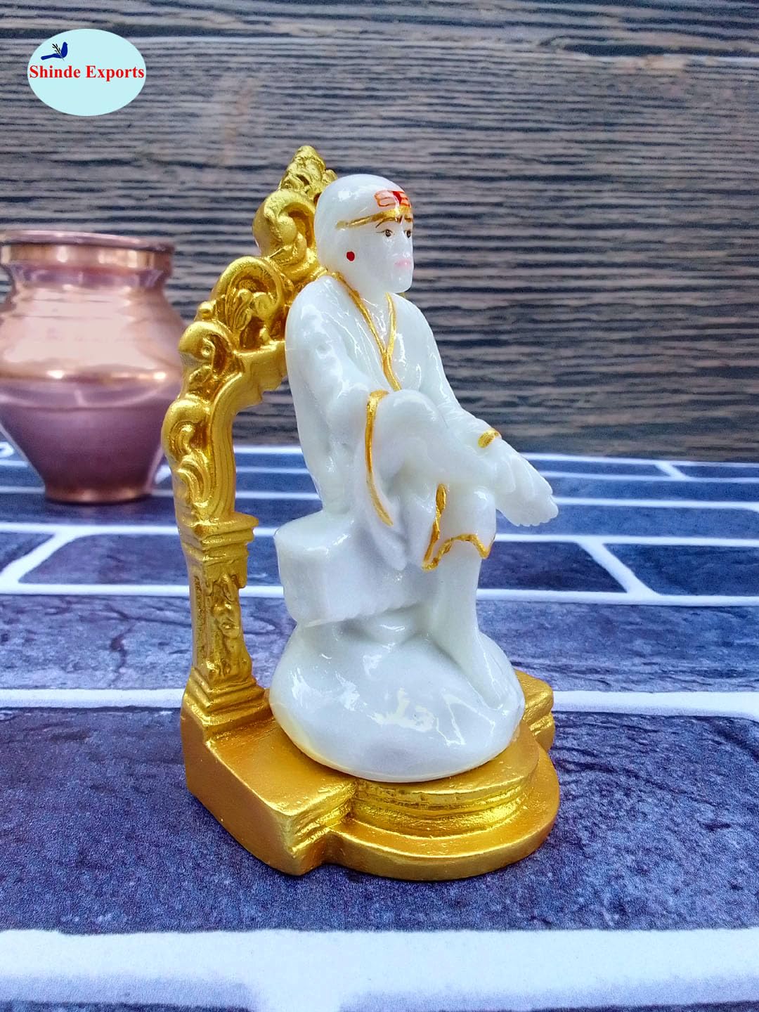 SHINDE EXPORTS Big Size White shirdi saibaba Marble Idol for Pooja Room Statue murti Home Murty (11.5 cm)