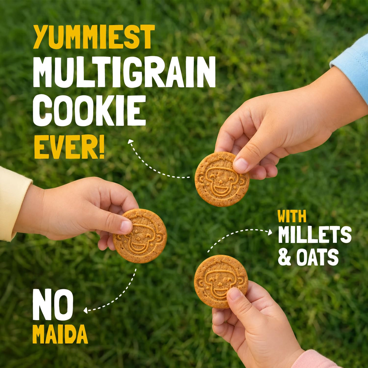 Slurrp Farm Banana Oat Cookies | No Maida No Refined Sugar | Healthy Cookies Made With Multigrain | Perfect for Tiffins, Travel or Snack Time | Pack of 3 x 80g