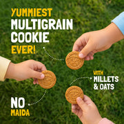Slurrp Farm No Maida No Palm Oil Banana Oat Multigrain Cookies | Yummy Biscuits made with Oats, Jowar and Whole Wheat Flour | Tasty Cookies for Kids | 80g