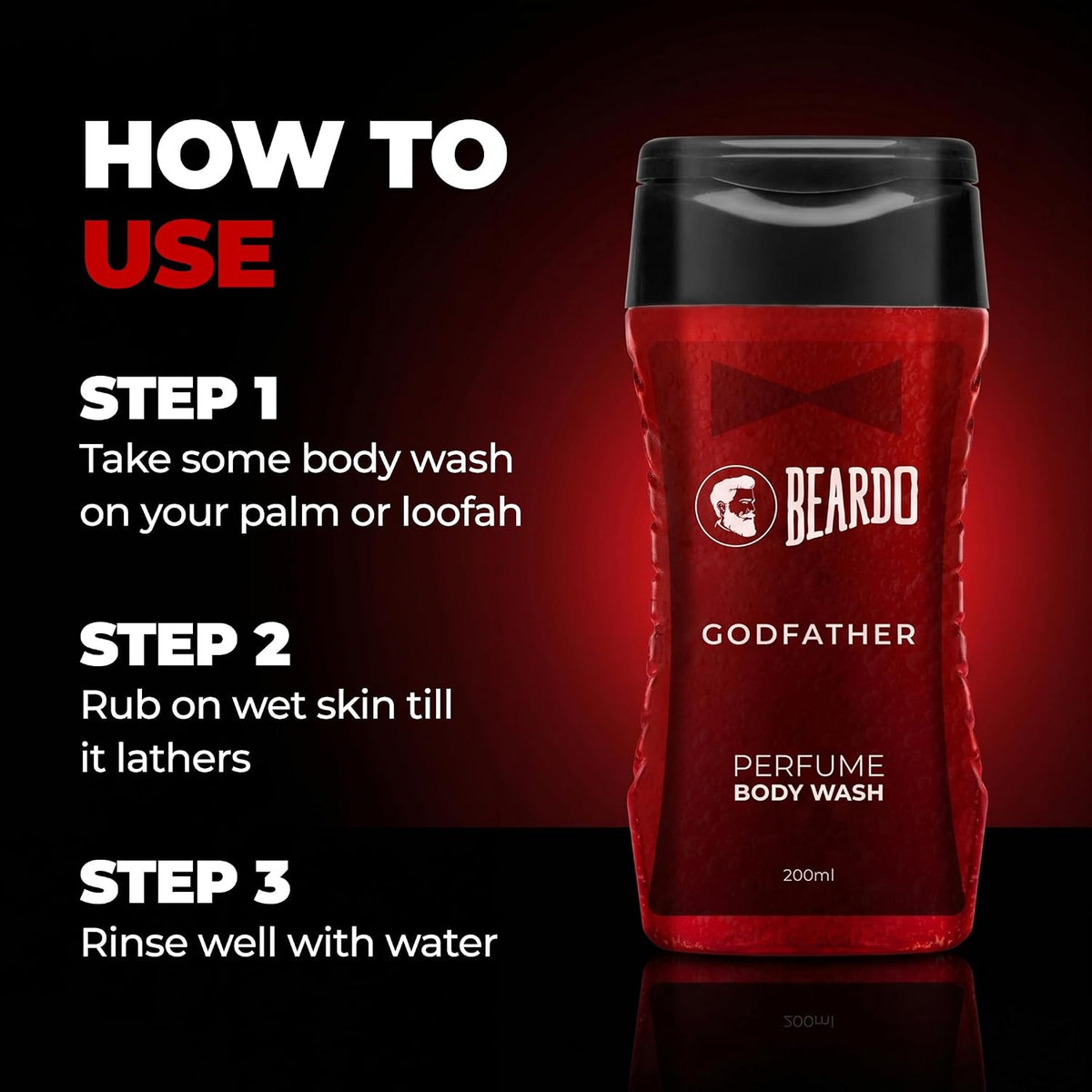 Beardo Godfather Body Wash for Men, 200ml | Powerful and Energising Bodywash for Men | Luxurious Lather and Refreshing Shower Gel | Goodness of Licorice Extract for Long Lasting Fragrance