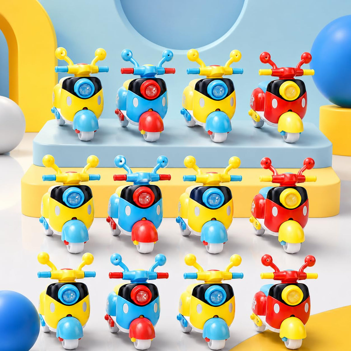Toy Imagine Pack of 12 Mini Scooter Toy for Kids 3-12 Ages