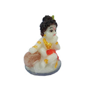 SHINDE EXPORTS Lord sri Krishna bhagwan laddu Gopal kanha ji Marble Statue murti Idol for Gift car Dashboard Home Decor (Design 7)