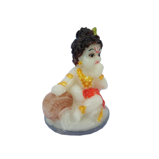 SHINDE EXPORTS Lord sri Krishna bhagwan laddu Gopal kanha ji Marble Statue murti Idol for Gift car Dashboard Home Decor (Design 7)