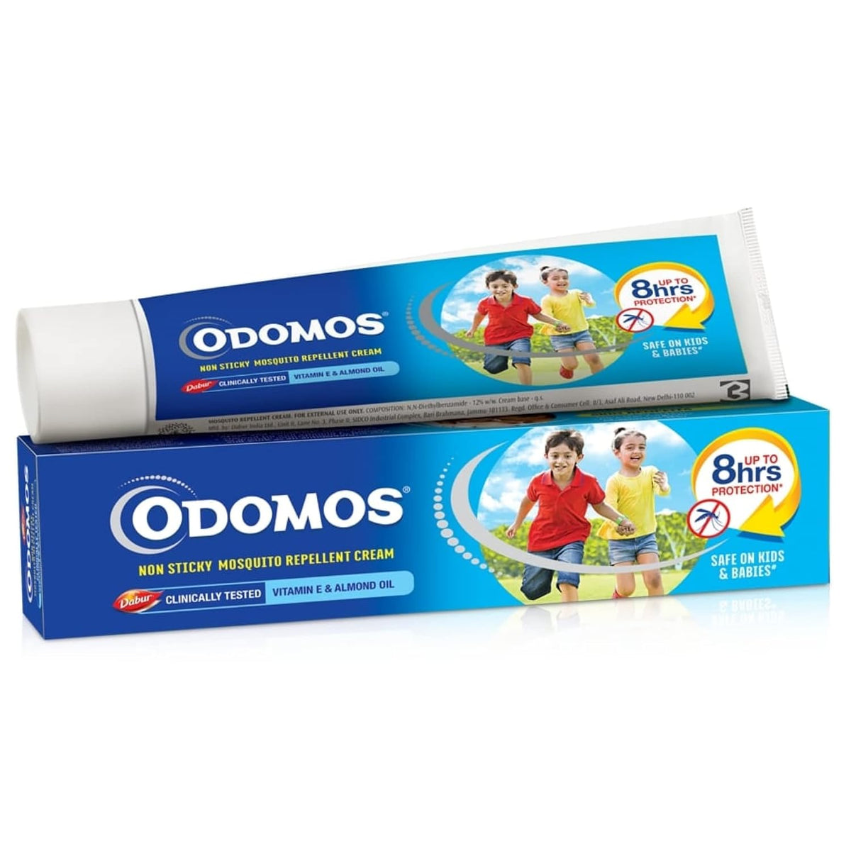 Dabur Odomos Non-Sticky Mosquito Repellent Cream With Vitamin E & Almond - 50 Gm, Pack of 1