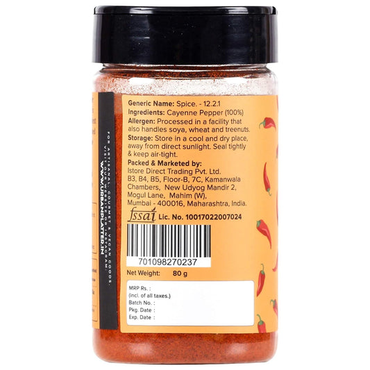Urban Platter Cayenne Pepper Powder, 80g (Bold, Fiery Heat | Essential Culinary Spice | Known to Support Heart Health & Metabolism)