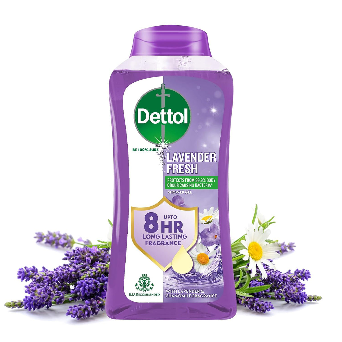 Dettol Body Wash and Shower Gel for Women and Men, Lavender Fresh- 250ml | 8hr long lasting fragrance