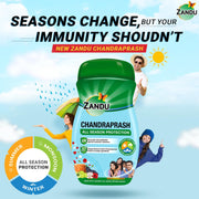 Zandu Chandraprash 900g | 2X Immunity Booster without Heat, All Season Protection Chyawanprash |Blend of 37 Ingredients | Made with Jaggery, No Added Refined Sugar