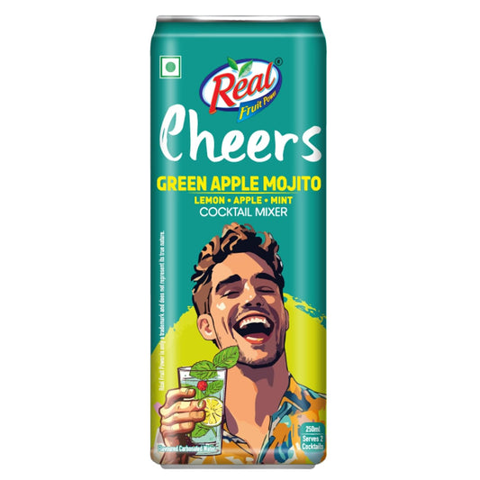 Dabur Real Cheers Green Apple Mojito - 250ml | Premium Cocktail Mixer for Home Bars, Parties & Gifting | Refreshing Green Apple, Lime & Mint flavour | Perfect for Mocktails & Party Drinks