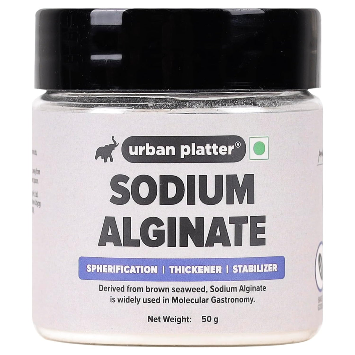Urban Platter Sodium Alginate Powder, 50g [Food Grade | Molecular Gastronomy | Thickening Agent | Stabilizing Agent | Spherification]