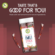 NatureVit Imli Candy Sticks 400g – Khatti Meethi Tamarind Stick Candy | Sweet & Sour Mouth Freshener | Tangy Digestive Treat