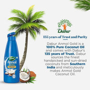 Dabur Anmol Gold 100% Pure Coconut Oil - 550ml | Natural | Nariyal Tel | Handpicked Sundried Coconuts | Multipurpose Oil (Pack of 3)