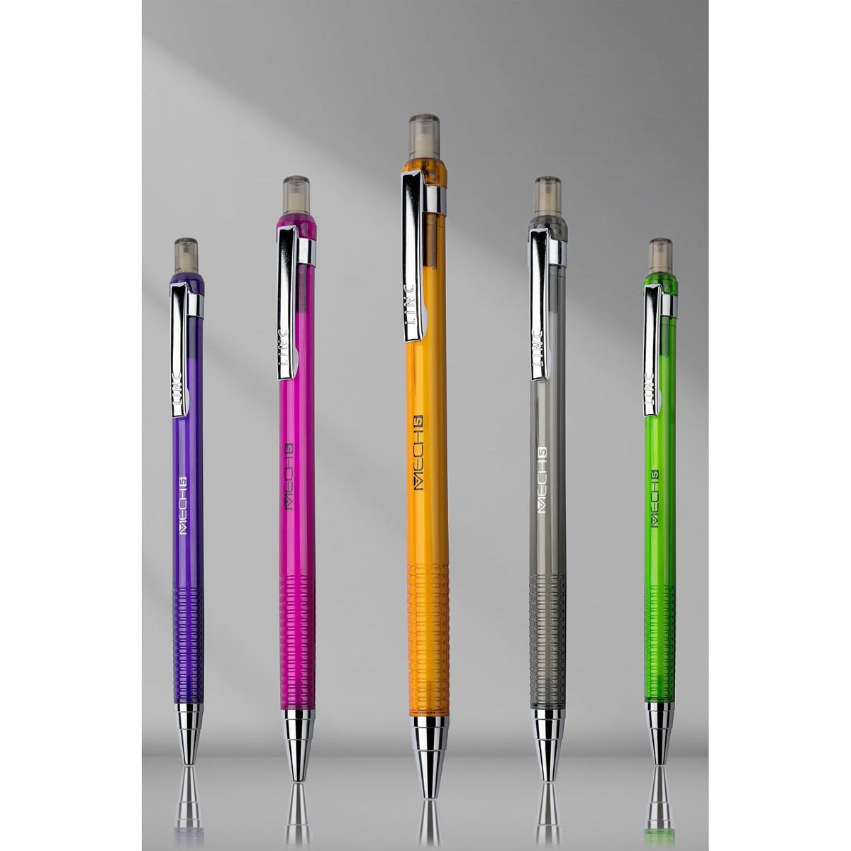 Linc 0.5mm Mech5 Mechanical Pencil, Multicolor Body (Pack of 10)