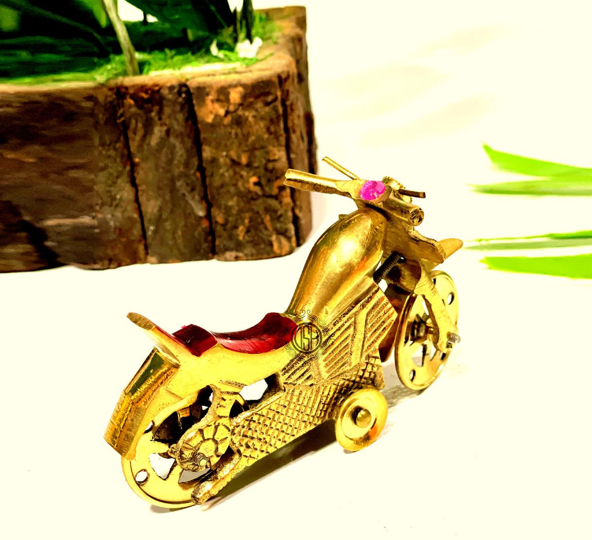 DSH Antique Brass Bike Miniature, Table top Showpiece Metal Vehicles for Home Decor (Toy)
