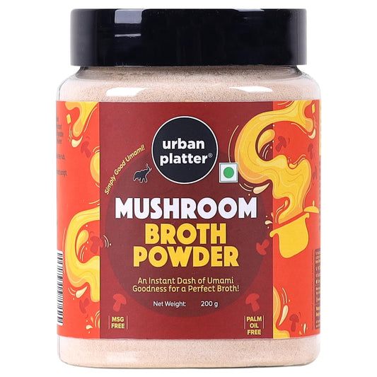 Urban Platter Mushroom Bouillon & Broth Powder, 200g (Plant-Based | Instant Soup Base | MSG-Free | Umami-Rich)