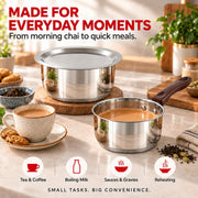 Vinod Stainless Steel Tope with Lid, 1.8 LTR & Sauce Pan Set, 1 LTR