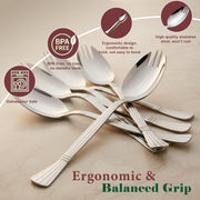 Parage 3-in-1 Stainless Steel 6 Pieces Spoon Fork Set | Spoon Cum Fork Set | Spork for Soups, Noodles| Set of 6| Length: 16 cm| Silver