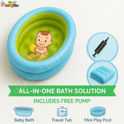 Toy Imagine 3 ft Inflatable Baby Bath Tub – Oval Foldable Swimming Pool for Kids, Boys & Girls | Indoor & Outdoor Use with Manual Hand Pump (86 × 64 × 23 cm, Blue)