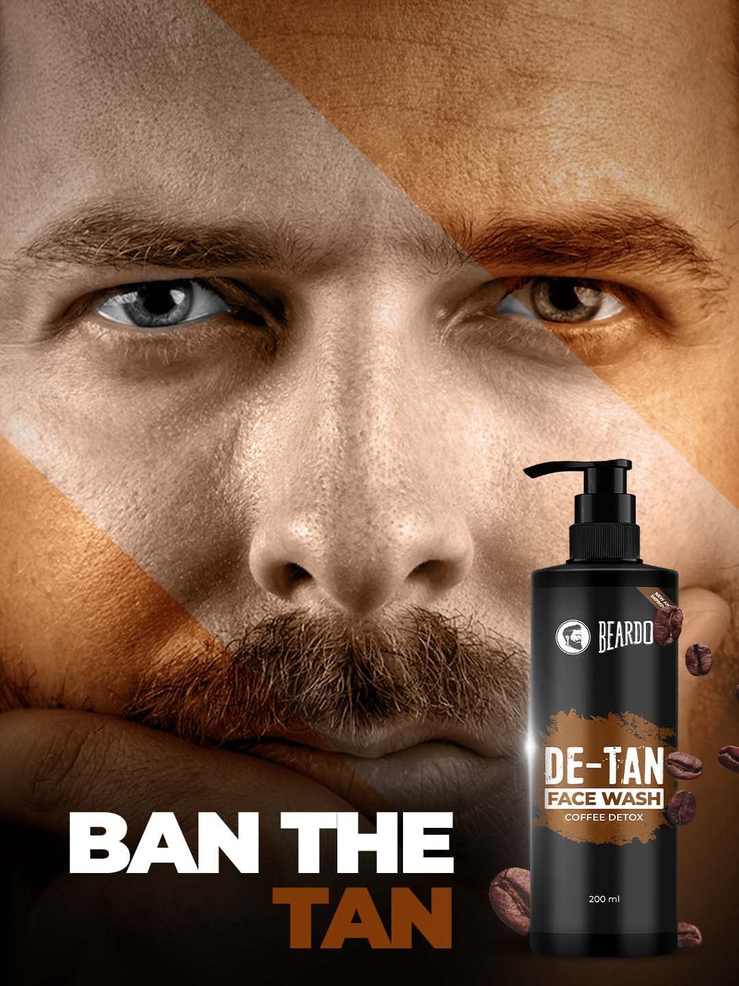 BEARDO DeTan Face Wash for Men, 200ml | Coffee Facewash, Aloe Vera, Vitamin E | Helps to Reduce Tan | Exfoliates & Hydrates for Smooth & Oil Free Skin (Pack of 3)
