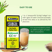 Baidyanath Asli Ayurved Isabgol 200 gm - Psyllium Husk Powder| Boosts Digestion | Constipation Relief Naturally | Rich Source Of Dietary Fiber Supplement - Pack of 3
