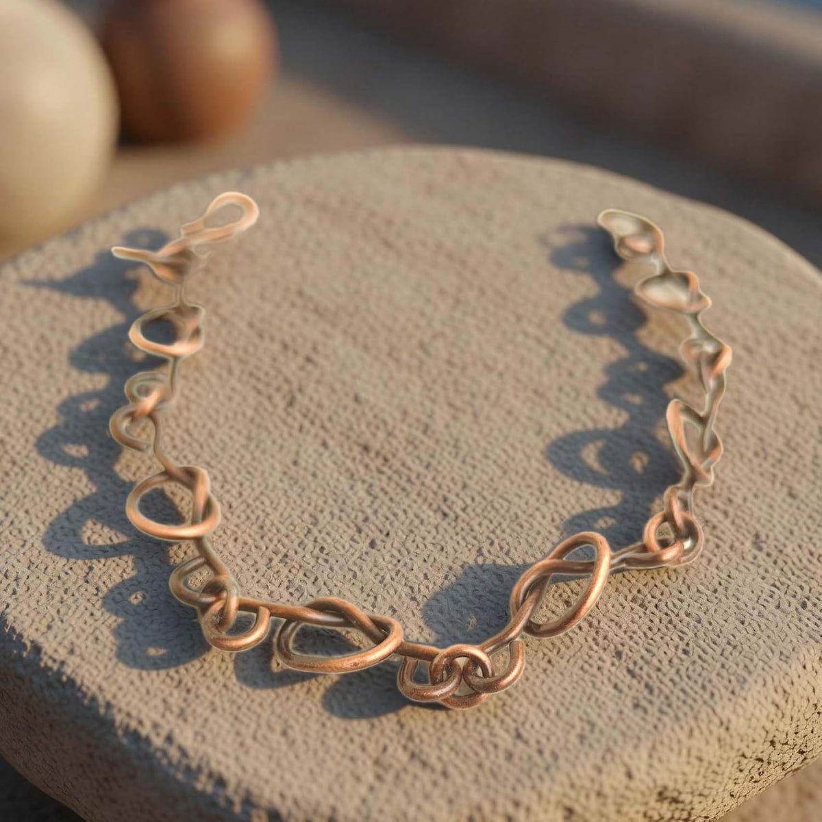SHINDE EXPORTS Pure Copper Link Chain Bracelet Unisex S Hook 8.5 Inch