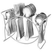 Parage Stainless steel Cutlery stand for dining table/Cutlery Rack for 24 pieces/Spoon stand/holder, Heavy Duty, Chrome Finish- ONLY STAND (Oval)