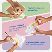 Fevicryl Multi Surface Pastel Acrylic Colours Kit 6 Shades X 15Ml | Ideal For Wood, Glass, Canvas, Metal, Plastic, Mould It | For Hobbyists, Artists, Diy Art And Craft