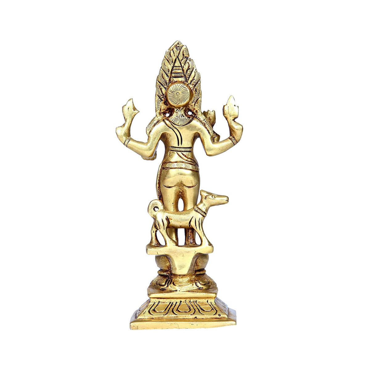 Aalayam Selveer Kaal Bhairav Idol | Kala Bairava Idol | Kalabhairava Idol Brass | Kala Bairavar Statue Brass 16 CM Height, Gold Colour 1 No