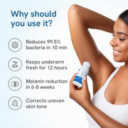 Be Bodywise 4% AHA BHA Underarm Roll on | Fragrance-Free | With 2% Lactic Acid, 1% Mandelic Acid, 1% Salicylic Acid | Prevents Odour, Reduces Pigmentation for even tone| For Radiant Underarms | Alcohol & Aluminium Free | Suitable for Sensitive Skin | 75ml