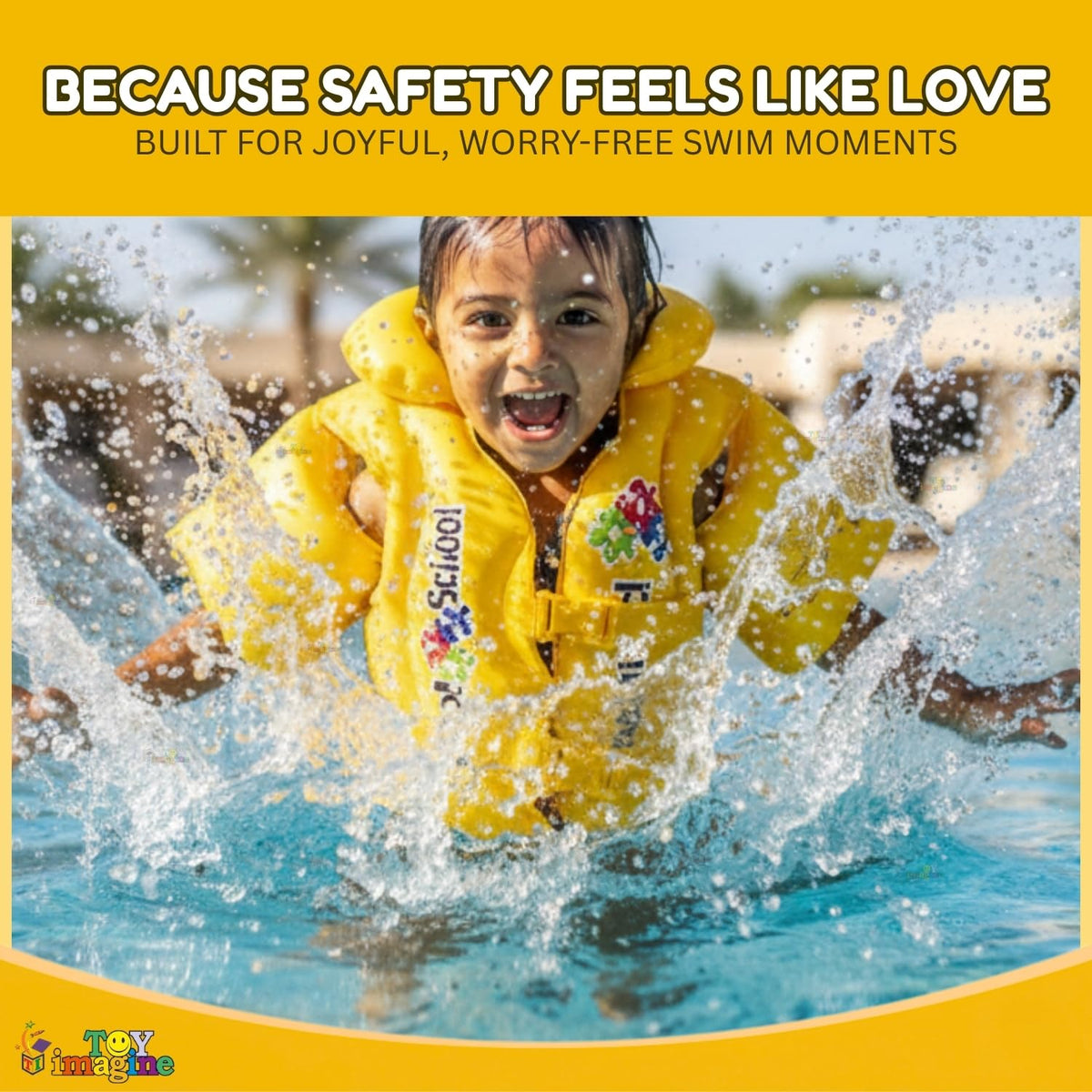 Toy Imagine Deluxe Swim Vest - Pool School Safety Aid for Toddlers & Kids (3-6 yrs) (50cm x 47cm)