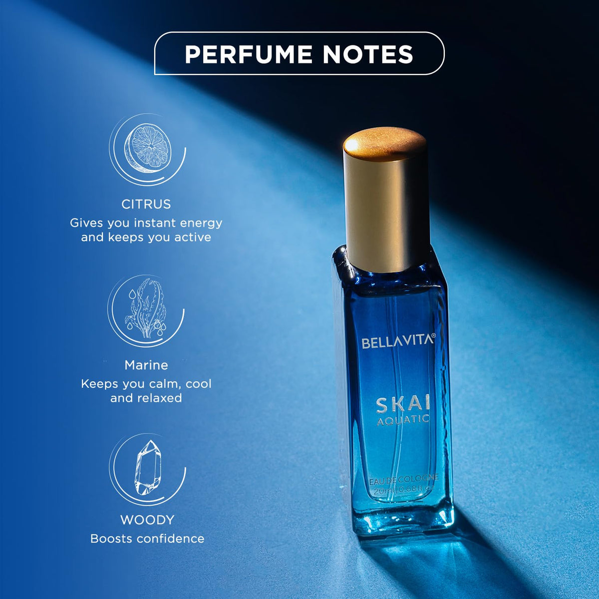 Bella Vita Luxury Skai Aquatic & Date Women Perfume Combo with Bergamot, Pink Pepper|Fruity Long Lasting EDC, EDP Fragrance Liquid Scent Pack of 2, 20 Ml each