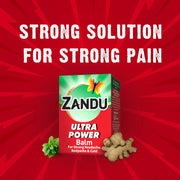 Zandu Ultra Power Balm - 10 ml, For instant pain relief from strong Headache, Bodyaches & Cold and Muscle Pain