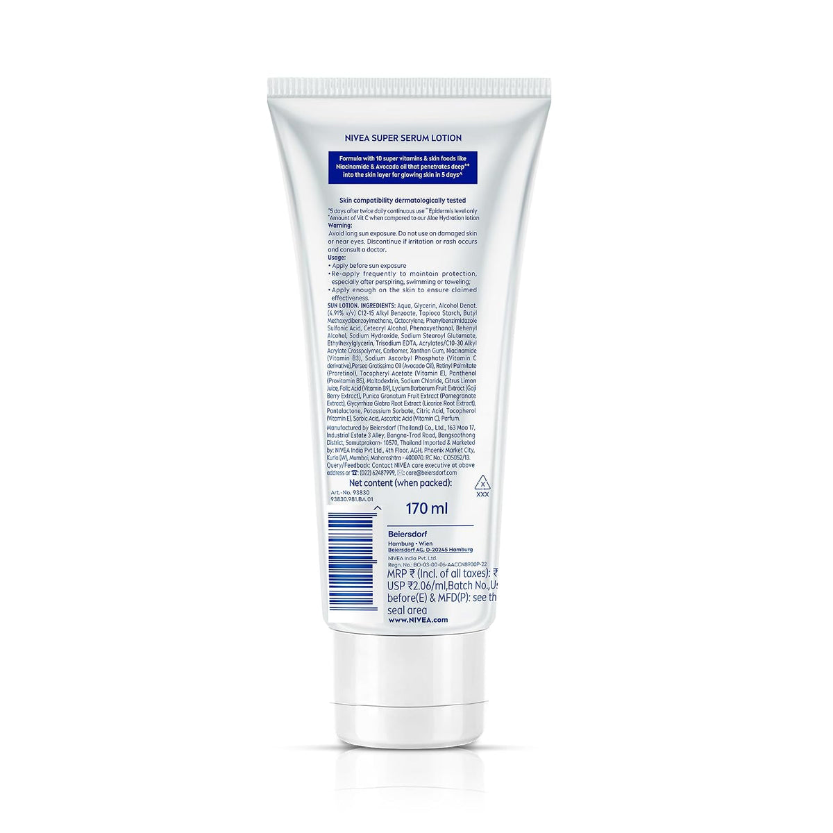 NIVEA Super 10 Glow Body Serum Lotion 170ml | 120X Vitamin C Niacinamide Body Lotion SPF15 Daily Sunscreen | Reduces Dullness and Dark Spots | Lightweight Fast Absorbing Moisturizer | Glowing Skin in 5 Days