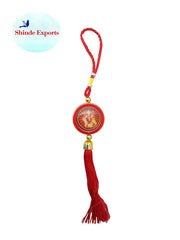 SHINDE EXPORTS Maa Sherawali Multicolor Car Hanging (red Round)