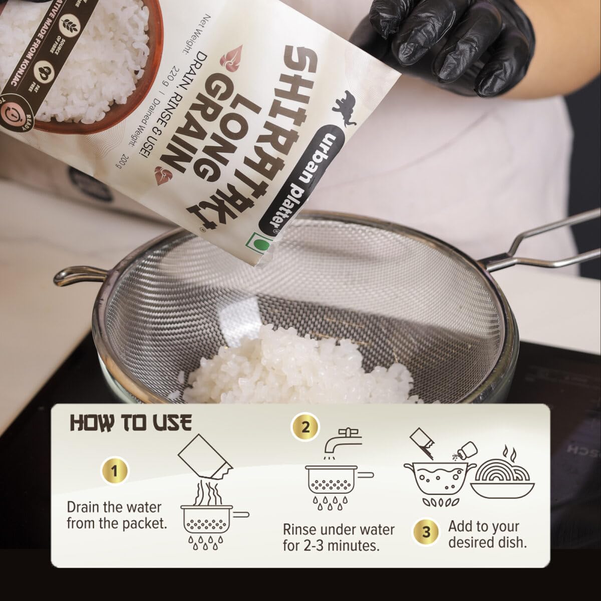Urban Platter Shirataki Long-Grain Rice, 220g (Pack of 12) (Keto-Friendly | Low-Carb | Low-Calories | Fat-Free | Gluten-Free | Konjac Miracle Rice)
