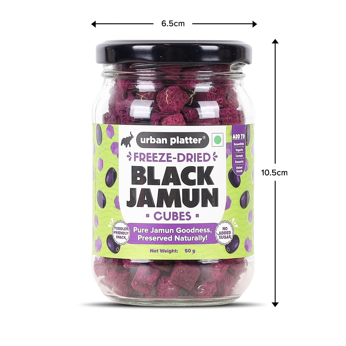 Urban Platter Freeze-Dried Jamun Cubes, 50g (Real Fruit | Naturally Tangy & Antioxidant-Rich | Crunchy Snack or Topping)