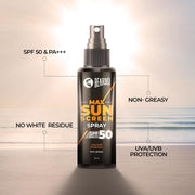 Beardo Max Sunscreen SPF 50 & PA+++ Spray for Men | Non-greasy Spray for Men | Easy Application of Sunscreen for Oily Skin | UVA UVB Protection | 50ml