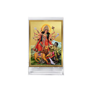 DIVINITI 24K Gold Plated Religious Car Dashboard Frame | Premium God Idol Frame for Car, Home Mandir & Office Table | Spiritual Gift, Decorative Showpiece | Durga