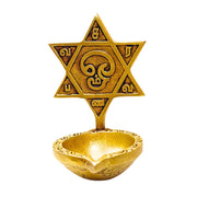 Aalayam Selveer Om Saravana Bhava Vilakku | Saravanabava Vilakku 10 CM Height, Brass, Gold Colour, 1 No