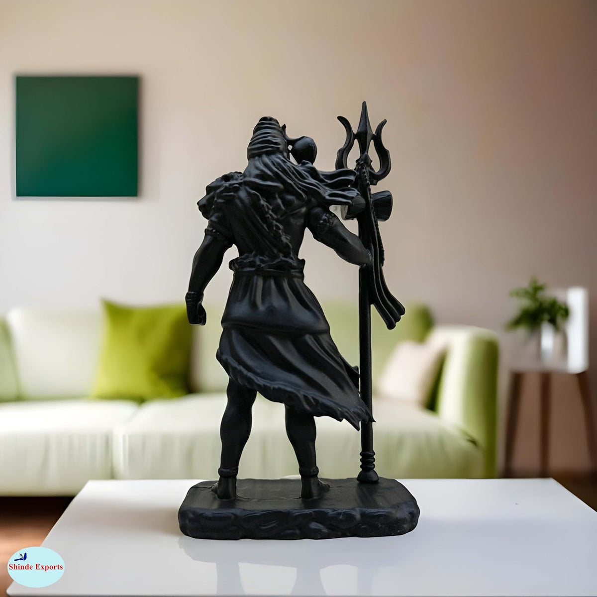 SHINDE EXPORTS Lord Shiva Plastic Idol for Car Dashboard, Pooja Room, Home Decor, Small Size 4.7 Inches, Mahadev Murti Bholenath Statue