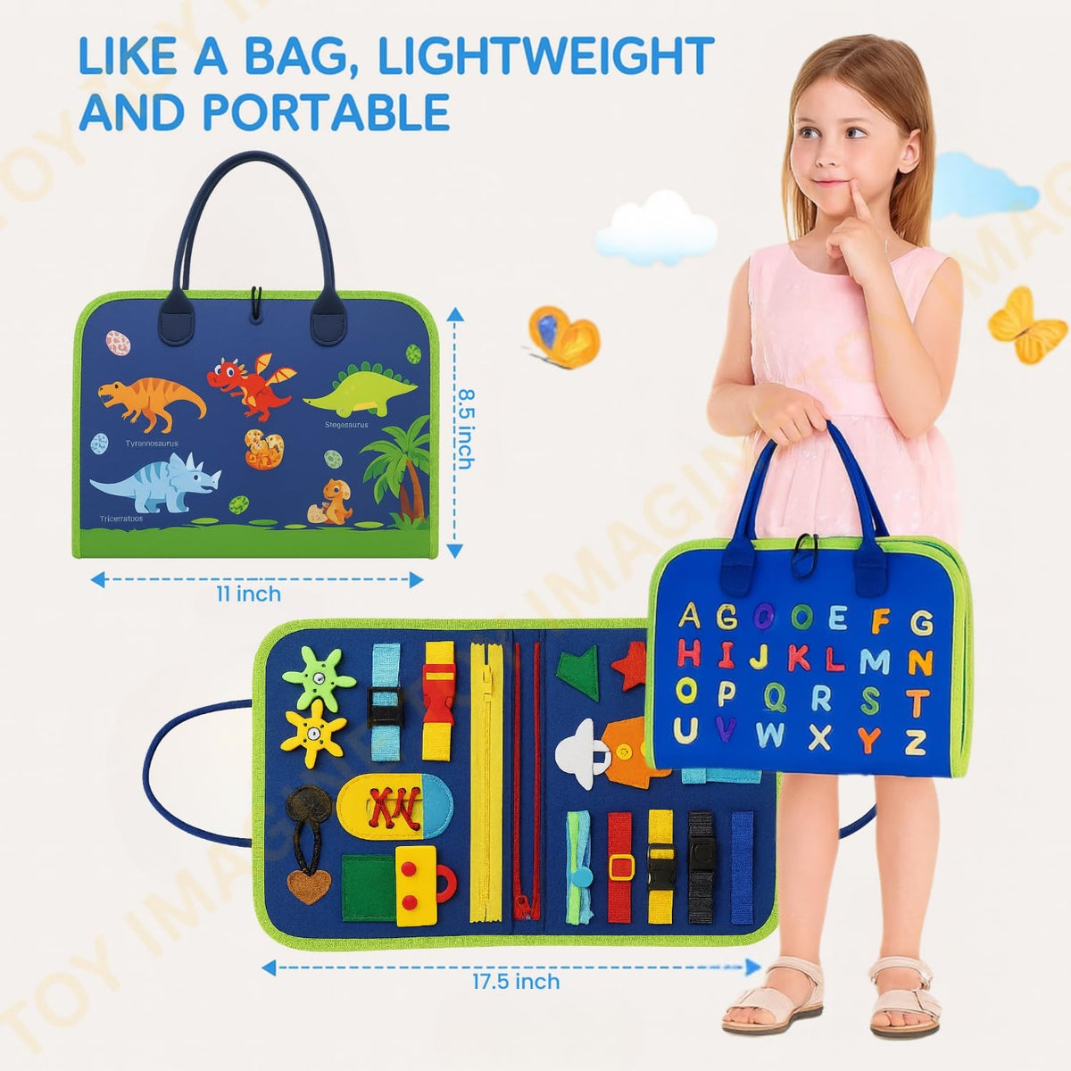 Toy Imagine Montessori Busy Board and Sensory Activity Book for Toddlers