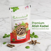 IndianJadiBooti Atish Kadwi (Ativisha Root) | 30g | Premium Aconitum Heterophyllum | Patis/Atees/Shukla Kand | Traditional Bitter Tonic for Digestion & Metabolism (Raw Herb)