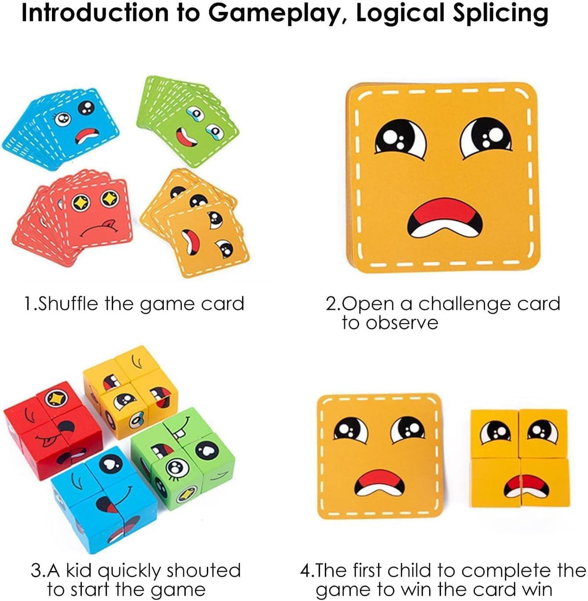 Toy Imagine Emoji Face Cube Puzzle Game for Kids