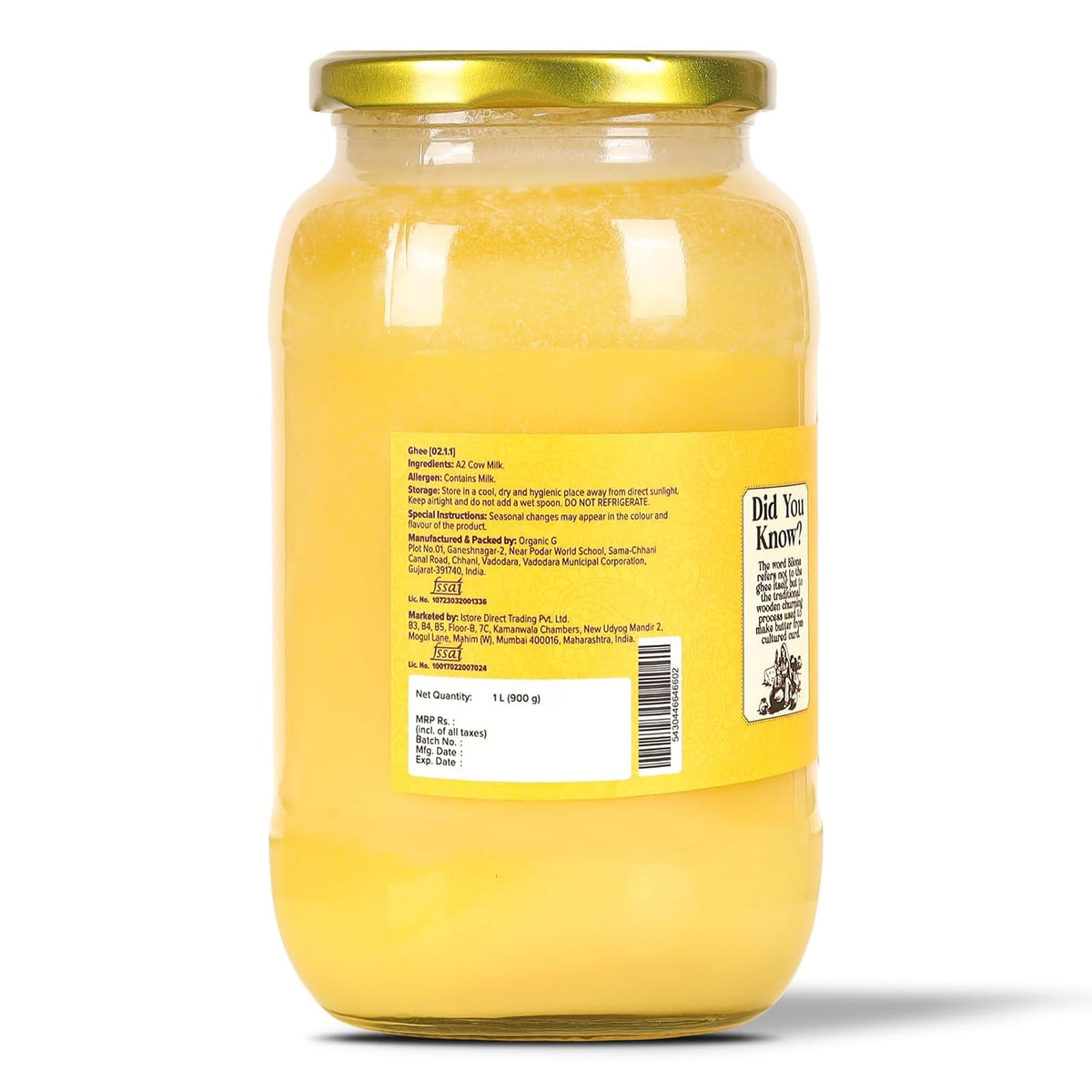 Urban Platter A2 Bilona Cow Ghee, 1L (Traditional Curd-Churned Desi Ghee | Made from A2 Cow Milk | Pure Ghee for Cooking, Tadka & Daily Meals)