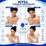 NIVEA Intensive Moisturising Body Cream with Deep Moisture Serum & Sea Minerals, 48H Fast-Absorbing Moisture, for Normal to Dry Skin, 400 ml