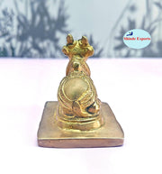 SHINDE EXPORTS Small Brass Nandi Idol Statue vastu Bull murti for Pooja at mandir Home (Heavy Nandi 280gms)