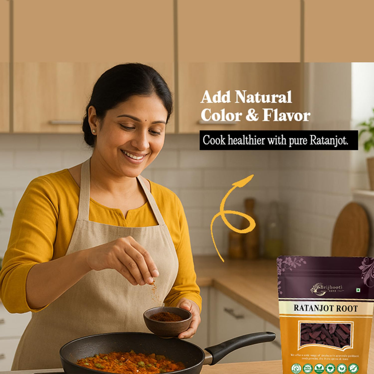 Brijbooti Ratanjot Root - (50g) | Ratanjot | Cooking | Alkanet Root | ratanjot | laljadi | damini balchad