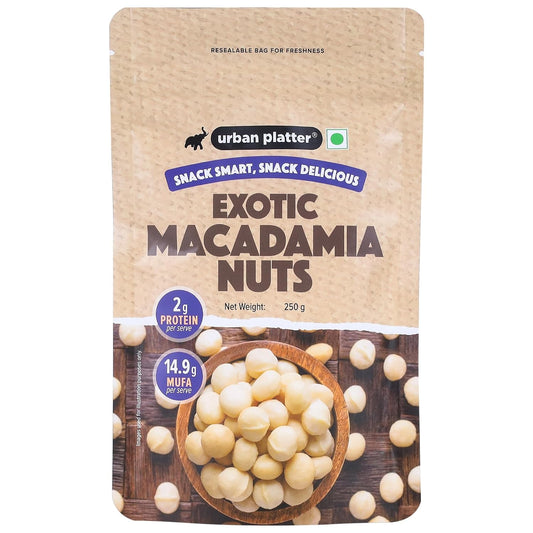 urban platter Bold And Exotic Macadamia Nuts, 250G (Grade A, Crunchy, Perfect For Guilt-Free Snacking), Dry Fruit