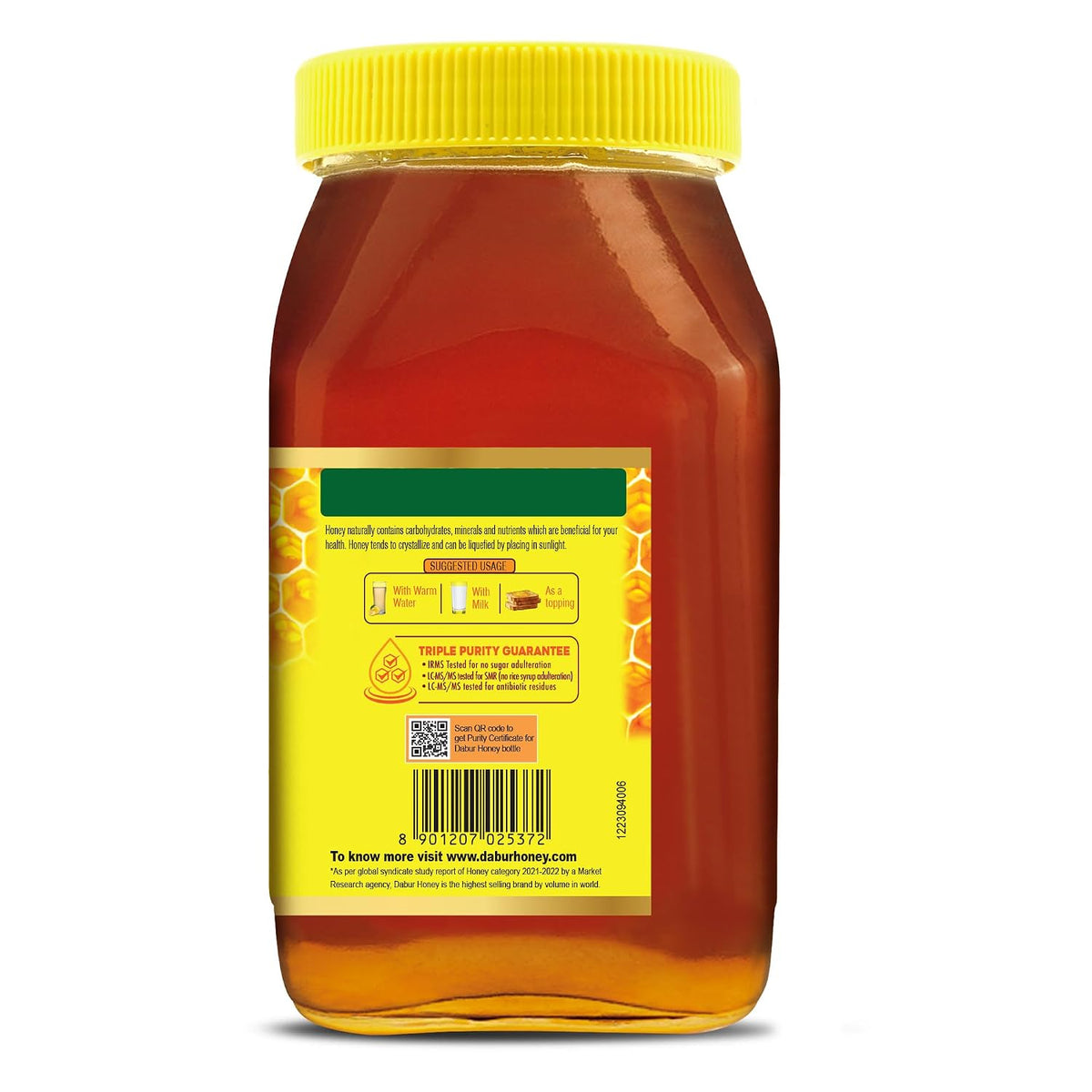 Dabur Honey - 500g | Pure | World's No.1 Honey Brand with No Sugar Adulteration | For Fitness & Health | Natural Immunity Booster | Rich in Antioxidants & Minerals