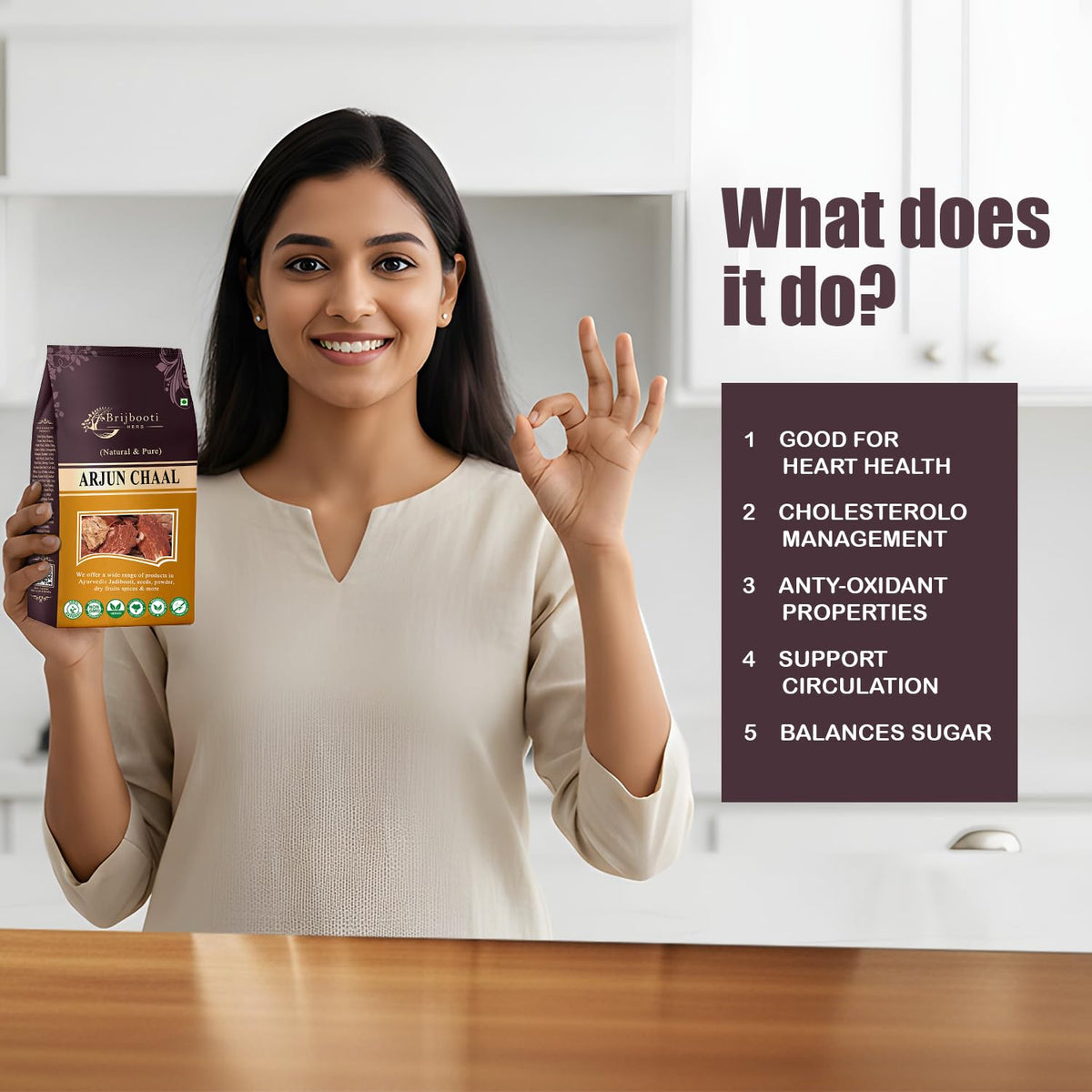 Brijbooti Arjun Chaal 400 Gram - Heart Support - FSSAI, GMP, ISO - Arjun ki chaal - Arjun Bark Supplement - Promote Good Cholesterol | FSSAI, GMP, ISO Certified